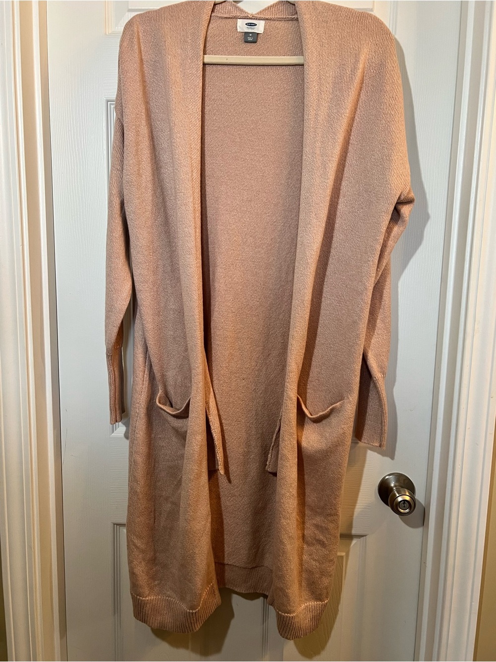 🦋 NWOT Old Navy Blush Open-Front Long Pocket Cardigan size medium